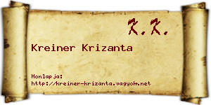 Kreiner Krizanta névjegykártya